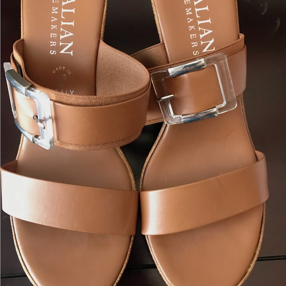 Italian Shoemakers Women's Tan Wedge Sandals